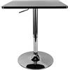 WUPYI2018 Tavolo da bar quadrato, tavolo da bistrò, 60 x 60 cm, altezza regolabile 70-90 cm, nero