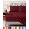 Utopia Bedding - Set Lenzuola Letto Una Piazza e Mezza 4 Pezzi 135x190 cm - Spazzolata Poliestre di Microfibra - Oeko-Tex Certificato - Lenzuolo con Angoli, Lenzuolo Piatto e 2 Federe 50x75, Bordeaux