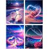 MytaYt 4 Pezzi Pittura Diamante Kit per Diamond Painting, 5D Diamond Painting Kit Completo Cielo Notturno Della Costa Diamond Painting Bambini pour Decorazione Murale-30x40 cm