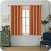 GIRASOLE HOME Coppia Tende Barbados Termiche 100% Oscuranti 2 Pannelli da 140x150cm con Occhielli, Arancione