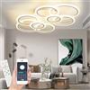 Narwhal Plafoniera LED Soffitto Dimmerabile Anello Design Moderna Lampadari, Lampade a Sospensione e Plafoniere Bianco per Soggiorno Camera da letto Cucina Commerciali Lampadario con Telecomando