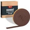 HELPMATE - Nastro sigillante autoadesivo per finestre e porte - Guarnizione per isolare fessure da 3 a 5,5 mm - Nastro 9 x 6 mm (Profilo D | 18 metri | Marrone)