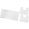 emmevi Tappeto Bagno Parure Puro Cotone Elegante Morbido Soffice Antiscivolo Set 3 Pezzi Bianco