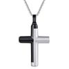GAVU Collana in Acciaio Inox con Ciondolo Croce Bicolore da Uomo, Crocefisso Collana da Uomo 55cm