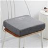 Judy1980 Cuscino per sedia in memory foam rimovibile spesso 5/8 cm 40/45/50 cm di lusso, cuscino antiscivolo, per sedie da pranzo, ufficio, cucina, 50 x 50 x 8 cm, grigio scuro