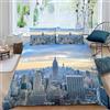 Generic Set Copripiumino una Piazza e Mezza New York Architettura della Città Biancheria da Letto New York in Morbida Microfibra Stampe 3d Copripiumino 200x200 cm e 2 Federe C1797