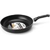 Zanetti Jumbo Padella antiaderente, 26 cm diametro, fondo rettificato, forma alta, colore Nero, Made In Italy