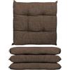 GLHOME Idee per la casa GL HOME Set 4 o 6 Cuscini Sedia Con Lacci a 4 Punti Made in Italy - Cuscini Imbottiti 40 x 40 per Sedie Cucina - Comodi e Morbidi - 4 Pezzi/Marrone