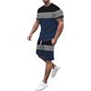 Keerlonno Tuta Sportiva Uomo Elegante 2 Pezzi Set Sportivi Offerta Completi Tuta 2023 Casual Estivo Moda T-Shirt + Pantaloncini Taglie Forti Abbigliamento Larghi Due Pezzi (1012A-Army Green, XXL)