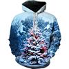 Kobilee Felpa Natale Uomo Taglie Forti con Cappuccio Maglia Natale Cotone Hoodie Maglioni Natalizi Stampa 3D Babbo Maglione Natalizio Invernale Divertenti Felpa Natale Ugly Christmas Sweater