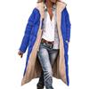 Uikceten Cappotto invernale caldo da donna, double face, a maniche lunghe, piumino con cappuccio, impermeabile, Blu, XL
