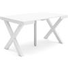 Skraut Home | Consolle allungabile | Tavolo consolle allungabile | 140 | Per 6 persone | Gambe in legno | Stile moderno | Bianco