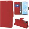 N NEWTOP NewTop Cover Compatibile per Huawei P30/Lite/Pro, HQ Lateral Custodia Libro Flip Magnetica Portafoglio Simil Pelle Stand (per P30 PRO, Rosso)