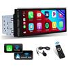 Hikity Autoradio 1 Din CarPlay Wireless Android Auto Senza Fili, Stereo Auto Bluetooth con 6,9 Pollici Schermo Radio Auto con FM 2USB Retrocamera Mirror Link