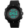 TONSHEN Sportivo Orologio Uomo Donna Impermeabile 50M Subacqueo LED Digitale Display Militare Tattica Quarzo Orologi da Polso Elettronica Sveglia Data Calendario Cronometro Doppio Tempo - Nero (Uomo)