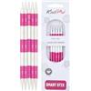 KnitPro Ferri da maglia: doppia punta, metallo, rosa, 14 cm x 5,5 mm