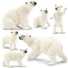 TOYMANY 6 Pezzi Figure di Orso Polare Set di Giocattoli, Figure Realistiche di Animali Polari in Plastica, Set Familiare con Orsi Polari Baby, Giocattoli Educativi, Decorazione per Torte, Regalo di