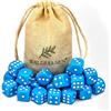 Waldfelsen 6, 12, 20, 30 o 50 dadi di alta qualità, dimensioni standard 16 mm, dadi acrilici, dadi da gioco, 6 lati, set di accessori da gioco con sacchetto di stoffa (celeste, 20 pezzi)