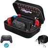 GOLDCHAMP Custodia per NS Switch/Switch OLED Case da Viaggio Custodia per Switch Console,Dock Switch,Caricabatteria Originale,Joy-Con Grip, Controller Pro,18 Giochi