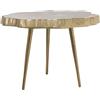 DRW Tavolino ausiliario in Metallo smaltato Oro, Bianco e Dorato, Medidas: 50x50x35 cm