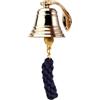 NKlaus campana da nave in ottone dorato con supporto a muro e nastro Ø: 7,5cm versione pesante 11572