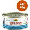 Almo Nature HFC Natural Made in Italy per Gatti con Tonno, Pollo e Formaggio multipack da 24x70 gr