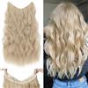 Silk-co 50cm Extension Clip con Filo Invisibile Extension Capelli Ricci Capelli Finti Donna Filo Invisibile Capelli Naturali, Biondo Sabbia/Biondo Chiarissimo