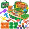 VBACALA Dinosauri Plastilina Giocattoli, Accessori per Set di Creta da Modellare per Dinosauri in Astuccio con Ruote, Formine Plastilina Giocattoli per Bambini dai 3 Anni in su
