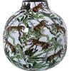 DRW Vaso da tavolo in metallo smaltato con Tigri in multicolore 21x21x21 cm