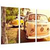 Cuadros Camara Quadro Su Legno, Furgone hippy vintage Volkswagen, 97 x 62cm, Stampa in qualita fotografica. Ref. 26606