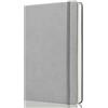 GDMLUP Bullet Dotted Journal Puntinato - Quaderno Puntinato A5, 120gsm Carta | 172 Pagine, Pelle Vegana, Hardcover, Tasca Posteriore, 2 Nastri di Marca, Grigio Chiaro