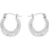 Tuscany Silver Orecchini creoli decorati da donna in argento sterling