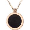 Morella Collana Donna 70 cm Acciaio Inossidabile Oro con Coins Moneta amuleto Ciondolo Chakra Rotondo 33 mm Gemma Pietra preziosa Ossidiana Nera in Sacchetto di Velluto