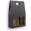 Weboxes Porta bottiglia tripla con manico 27 x 9 x 38 Confezione da 20 pezzi