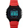 TONSHEN Uomo e Donna Sportivo Orologio Impermeabile Multifunzione LED Elettronico Outdoor Militare Tattica Digitale Orologi da Polso Allarme Data Cronometro (Rosso)