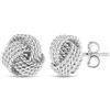 LeCalla Sterling Silver Jewelry Design Italiano Diamante-Cut Wire Love Knot Orecchini per le donne