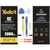 Yodoit Batteria per iPhone SE 2800mAh Batteria ai polimeri di ioni di litio ad alta capacità con kit di strumenti di riparazione completo