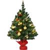 HOMCOM Piccolo Albero di Natale 60cm con 15 Luci a LED e Decorazioni