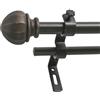 Decopolitan Facet Ball Set di aste per Tende Doppie da 1,5 cm, Acciaio, Bronzo Vintage, 26 to 48 Inches