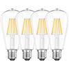 WEDNA Lampadina LED Edison Vintage E27, Luce Bianco Neutro 4000K, 8W LED ST64 Lampadina, 1100LM, Non dimmerabile, Ideale per la Nostalgia e l'illuminazione Retrò - 4 Pezzi