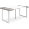 Skraut Home | Consolle allungabile | Tavolo consolle allungabile | 160 | Per 8 persone | Gambe in legno | Stile moderno | Bianco e cemento