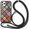 Yoedge Cordino Cover per Oppo A5 2020/ Oppo A9 2020 6.5″ Girocollo Collana Cordoncino Collo Donna Cordini Cordino Tracolla Catena per OppoA52020 Case Cover Cellulare Telefono Custodia, Reticolo