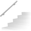 Relaxdays Corrimano in Acciaio 201, Lunghezza: 100 cm, Barra Rotonda per Scale Interne e Esterne, Ø 38 mm, Argento