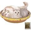 QARIDO Ciotola tiragraffi per gatti in cartone con erba gatta senza detriti tiragraffi per gatti riciclare cartone ondulato per casa Qarido