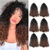 QUEENTAS 6 Pezzi Estensione Dei Capelli Intrecciati Primavera Trecce All'uncinetto Parrucche di Capelli Afro Crespi per Donne Nere 14 Pollici..…
