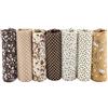Lyrlody 7 Pz Tessuto in Cotone 50x50 cm, Stoffe per Patchwork Fai Da Te, Quadrati di Cotone per Foderare Cuscini, Vestiti e Cucito (caffè)