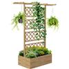 Outsunny Letto per Orto con Traliccio e Pergola per Rampicanti con Fondo Aperto, 160x55x183cm, Legno Naturale|Aosom