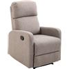 HOMCOM Poltrona Reclinabile 168° Ergonomica con Poggiapiedi e Morbida Imbottitura, Poltrona Relax Manuale in Tessuto Effetto Lino, Grigio| Aosom Italy