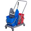 HOMCOM Carrello delle Pulizie Professionale 2 Secchi Capacità 25L Strizzatore 73 × 45 × 92cm|Aosom