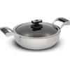 Tegame antiaderente 2 maniglie con coperchio in vetro - CHEF